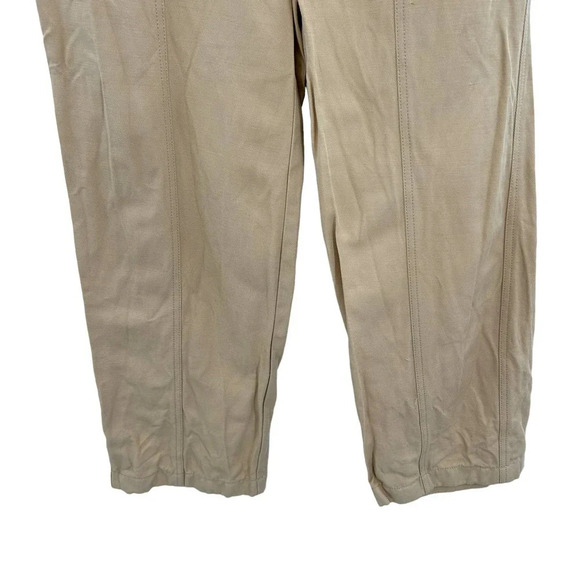 Vince High Rise Linen Cotton Crop Pants In Ginseng Khaki Tan Size 4 - Picture 5 of 10